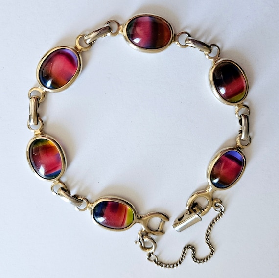 1960's SARAH COV Harmony Bracelet, Rainbow/Waterm… - image 1