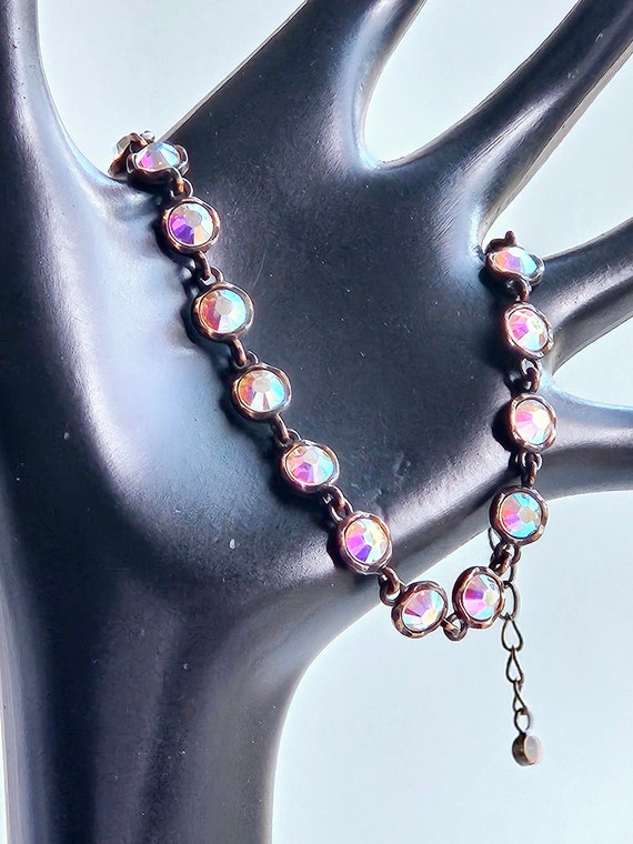 Vintage Swarovski Aurora Borealis Crystal Bracele… - image 6
