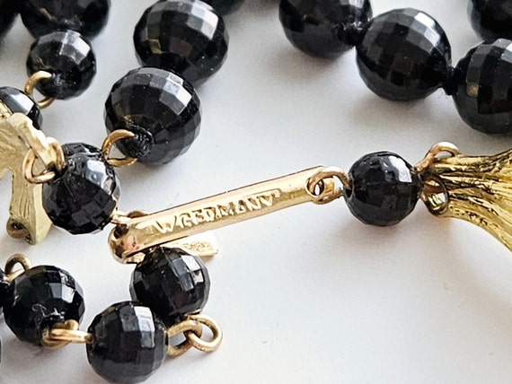 Vintage W GERMANY Black Multifaceted Resin Beads,… - image 10