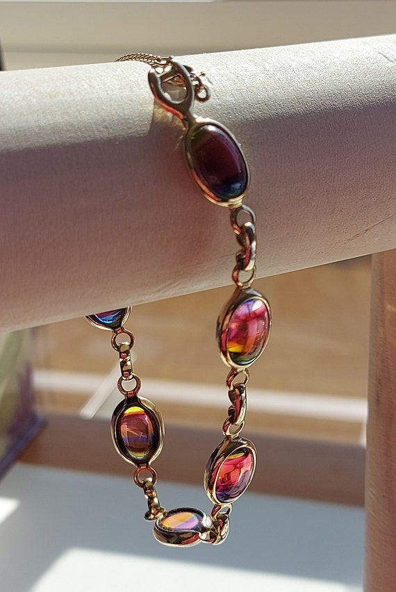 1960's SARAH COV Harmony Bracelet, Rainbow/Waterm… - image 7