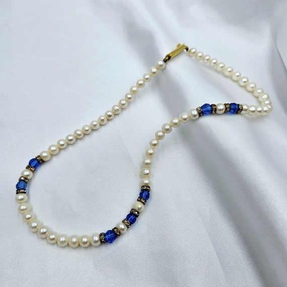 Vintage Fresh Water Pearl Collar Necklace Faceted… - image 9