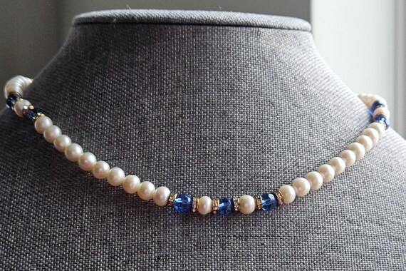 Vintage Fresh Water Pearl Collar Necklace Faceted… - image 6