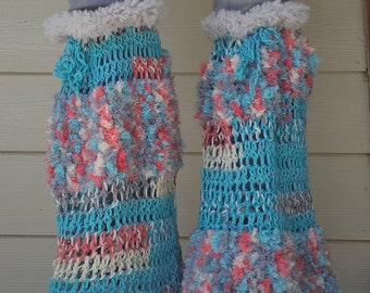 Leggies Subby CUSTOM, fausse fourrure, drapé, accessoire amusant, jambières, tenue de rave et de festival, taille incluse, fait sur commande, crochet fait main