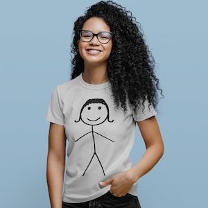 Fun Simple Stick Figure Woman Lady Girl, T-Shirt Gift Stick Woman, Unisex - Men & Women&#39;s Tee, Stick Woman --