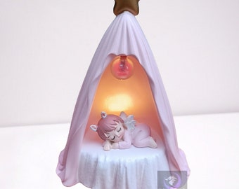 Pink childish fairy figurine night light