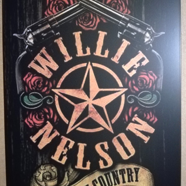 Plaque métal Willie Nelson