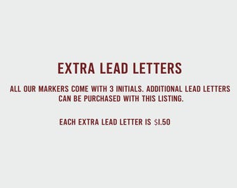 Lettres de plomb supplémentaires