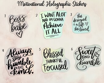 Pegatinas holográficas motivacionales