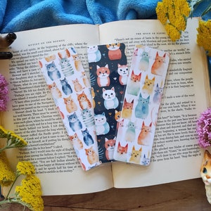 CUTE CATS Bookmark Collection | Double-Sided Laminated Bookmarks with Optional Tassel