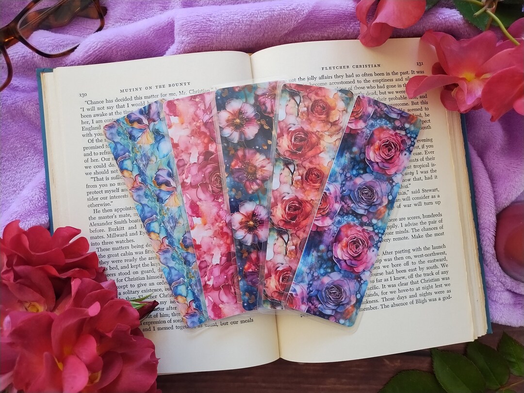 ALCOHOL INK FLOWERS Bookmark Collection 1 | Floral Double-sided ...