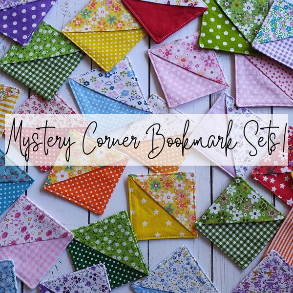 MYSTERY Floral, Polka Dot, Stripes, Plaid Fabric Corner Bookmarks--Cottagecore, Gifts for Her, Mother's Day, Reader, Book Lover, Favors