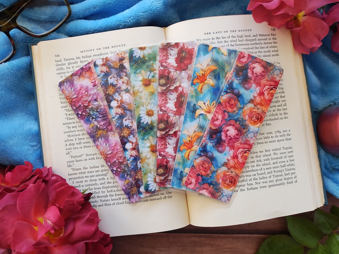 ALCOHOL INK FLOWERS Bookmark Collection 2 | Floral Double-sided ...