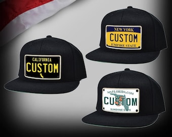 U.S License Plate Hat - Customizable Leather Patch