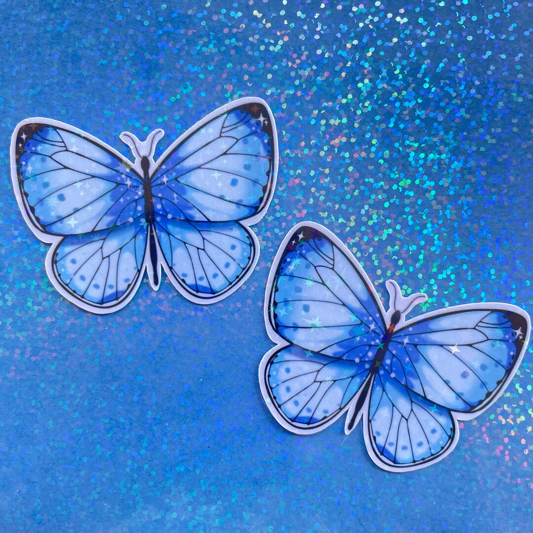 Blue Butterfly Sticker - Etsy