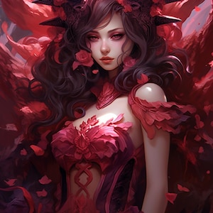 Female Red Abyss Succubus Spirit Companion A
