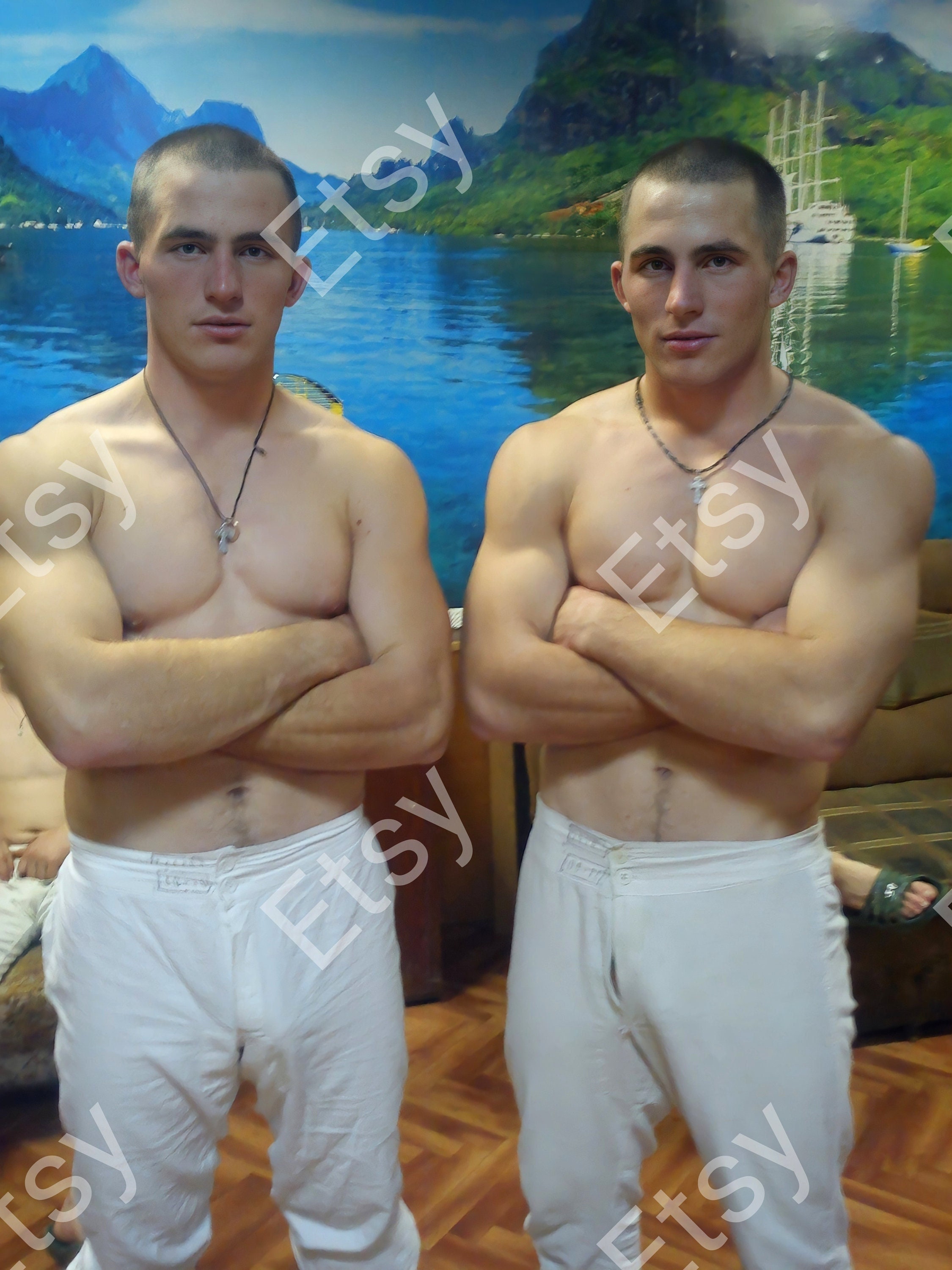 Two Handsome Russian Soldiers in Underwear Bulge Vintage Photo Etsy Australia