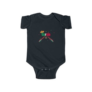 Baby Garcia Mexican | Spanish Name with Mexico Flag Infant Fine Jersey Bodysuit