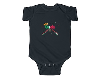 Baby Garcia Mexican | Spanish Name with Mexico Flag Infant Fine Jersey Bodysuit