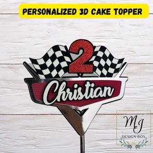 3D Cars Cake Topper - Personalized - Cars Cake Topper - Race Car Cake Topper - Cars Party