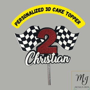 Race Cars Cake Topper - Personalized Cake Topper - Cake Topper - Cars Party