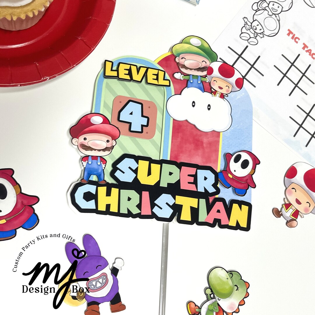 Baby Mario Cake Topper Mario Birthday Cake Topper Video Game Party