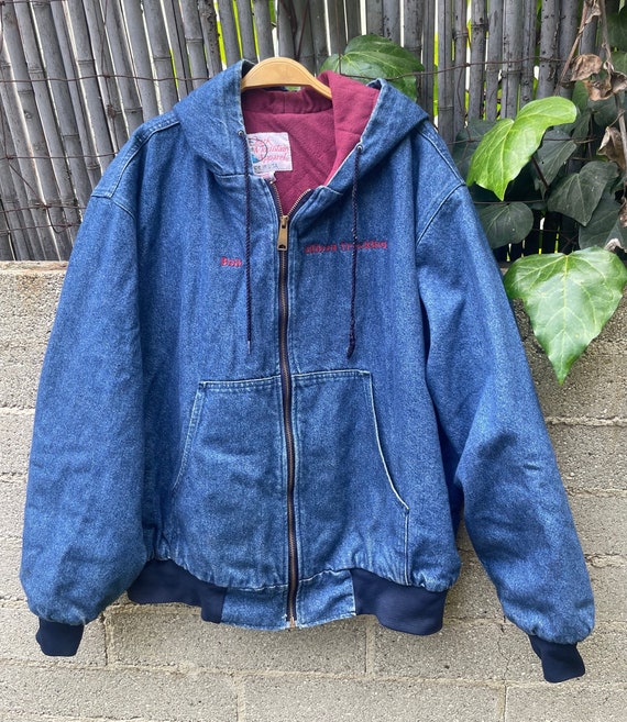 90s Zip Up Hooded Denim Jacket