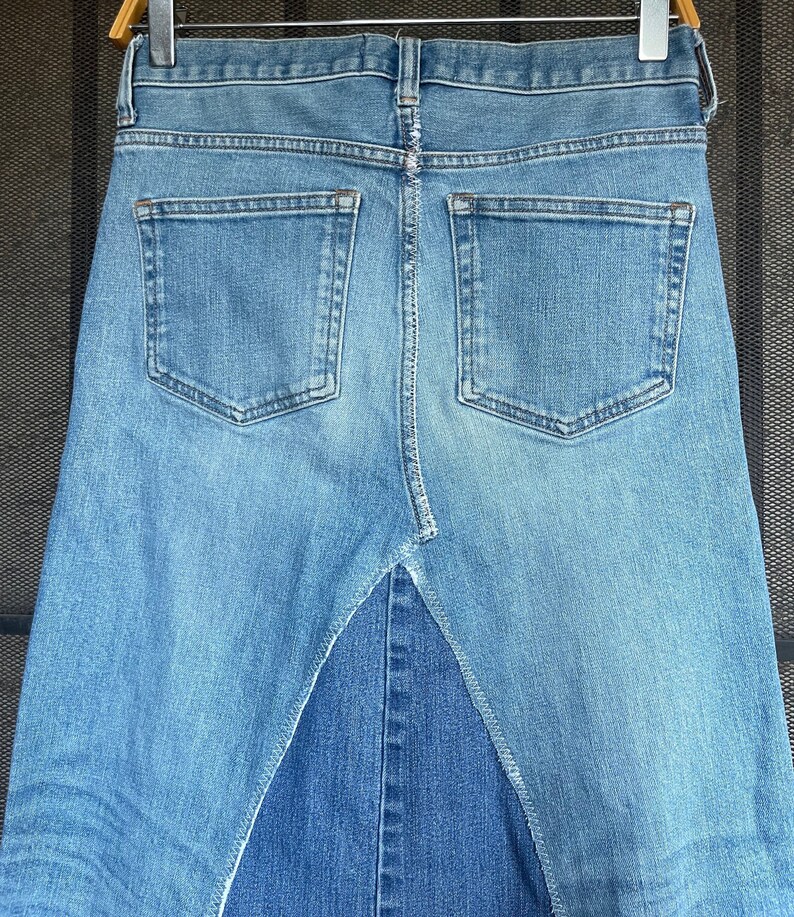 Remade Vintage Denim Maxi Skirt size 27/28 - Etsy