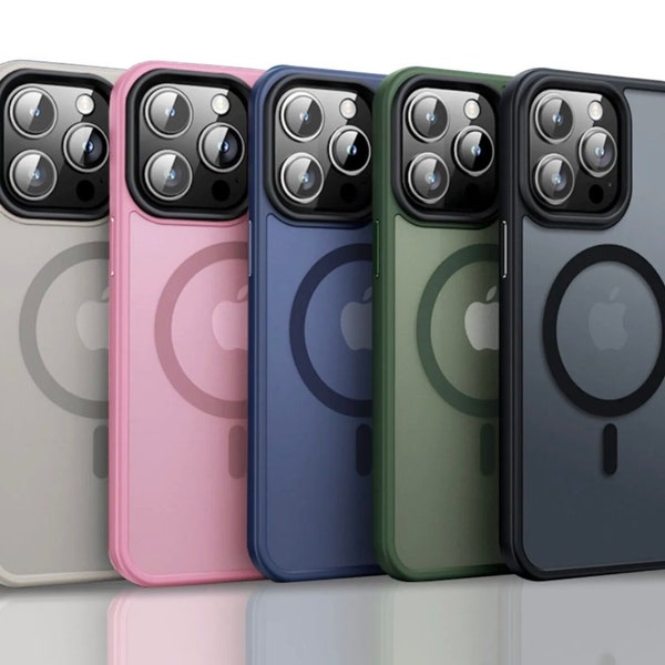 Magsafe Handy Hülle für iPhone 15 14 13 12 11 Pro Max Kamera Schutz Silikon Case