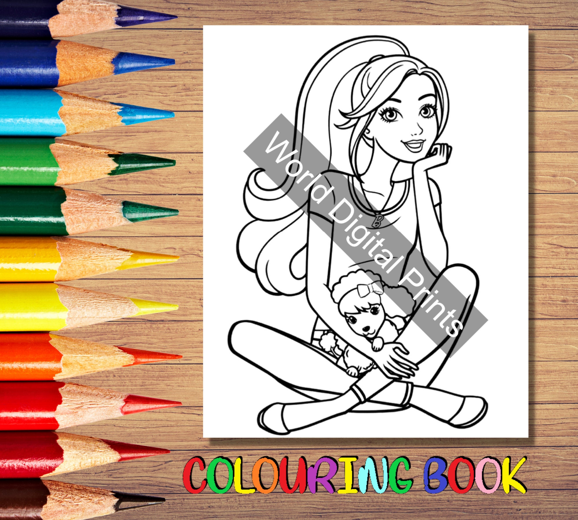 80 Care Bear, Elsa Frozen, Barbie Coloring Pages Package / Digital ...