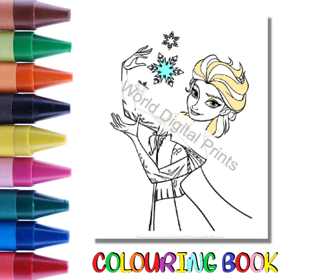 Disney Frozen (1 OF 4 different designs) Anna&Elsa Blue Coloring Book –  nannysclosetbestdeals