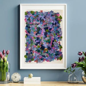 Original Abstract Gouache Painting 11x14 – Hand-Painted Wall Art on Paper, Colorful Modern Home Decor, Watercolor Style Mixed Media
