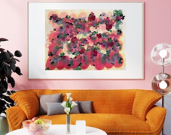 Original Abstract Mixed Media Painting: Vibrant, Playful Design