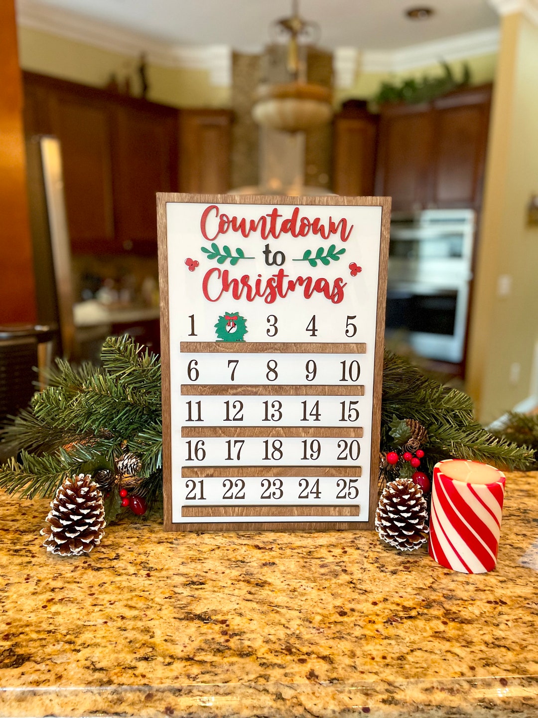 Countdown to Christmas, Calendar, Christmas Decor, Countdown Calendar ...