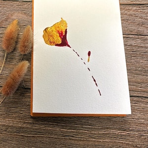 Uma flor para você - Cartão pintado à mão para alguém especial