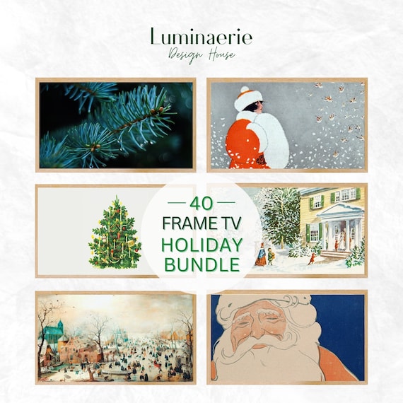 Samsung Frame TV Art - Set of 40 -  Holiday, Christmas, & Winter Images for the Frame TV - PDF with Google Drive link