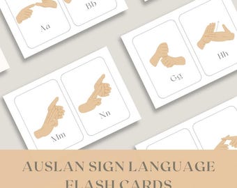 AUSLAN Alphabet Flash Cards | Educational Printable (Digital Download)
