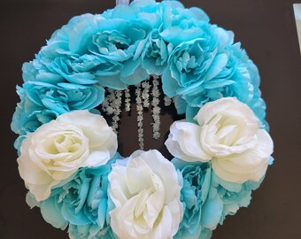 Disney's Elsa Inspired Flower with Icicles Front Door Wreath