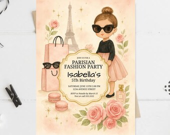 Parisian Fashion Birthday Invitation – Custom Digital Invite (PDF & JPEG)