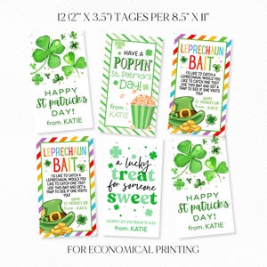 Afdrukbare Saint Patrick's Day-tag, St. Patricks Day-tag, Saint Patricks-cadeaulabel, afdrukbare geluksbrenger, Instant Download