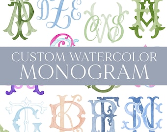 Custom Watercolor Monogram, Wedding Crests Clipart, Decor Frames Free Png Clip Art | Pre-made Crests PNG, Monogram for Crest Design