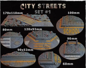 City Streets | Miniature Bases | Zabavka Workshop | Tabletop RPG Miniature Figures
