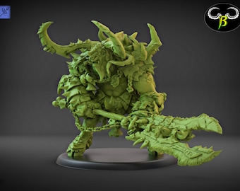 Horned Warlord by Clay Beast Creations | Tabletop RPG Miniature Figures