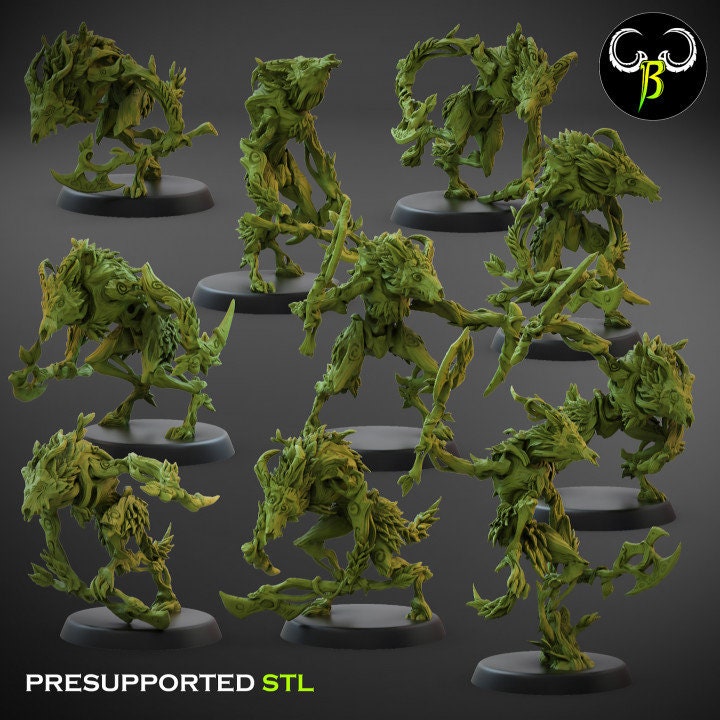 Ferocious Spirit Axe Squad by Clay Beast Creations | Tabletop RPG Miniature Figures
