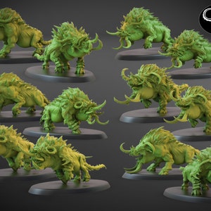 Savage Warboars by Clay Beast Creation | Tabletop RPG Miniature Figures