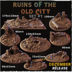 Ruins of the Old City | Miniature Bases | Zabavka Workshop | Tabletop RPG Miniature Figures