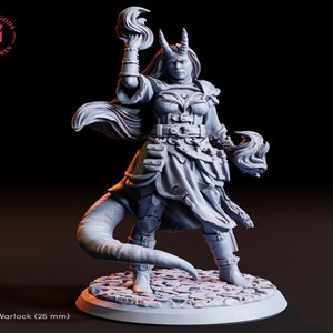 Tiefling Warlock by Flesh of Gods | High Quaility 3D Print | Tabletop RPG Miniature Figures