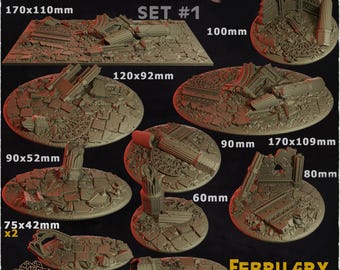 Defeated City | Miniature Bases | Zabavka Workshop | Tabletop RPG Miniature Figures