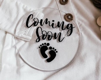 Coming Soon Sign, Pregnancy Announcement, Maternity Photo Prop, Baby Announcement, Baby Photo Prop, Pregnancy Reveal