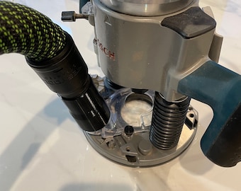 Adaptador para fresadora Bosch (1617 EVS) para aspiradoras Ridgid, Shop Vac, Festool y Craftsman (accesorio)