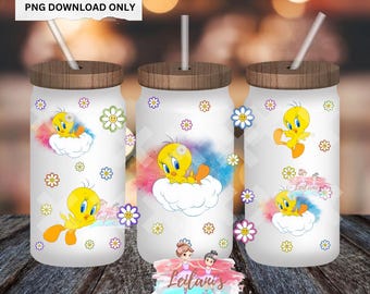 Cartoon Bird Tty Cup wrap PNG * DIGITAL DOWNLOAD*
